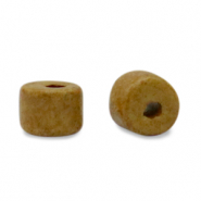 DQ greek ceramic beads 5mm Mustard Brown