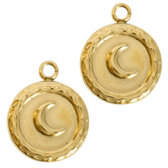 Stainless steel charms moon Gold