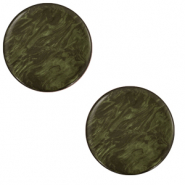 12 mm flat Polaris Elements cabochon Lively Army Green