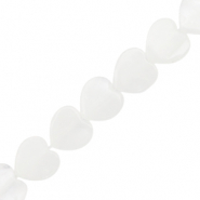 Natural stone beads heart White