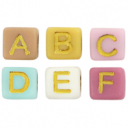 Acrylic letter beads Multicolour Vintage