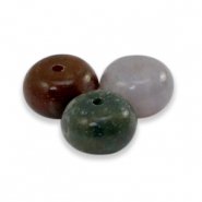Natural stone beads Chalcedony (Jasper) rondelle 8x5mm Multicolour Green