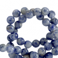 Natural stone beads Sodalite and Microcline 8mm Blue