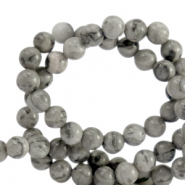 Natural stone beads Dolomite 4mm Marble Grey