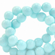 6 mm glass beads opaque Aquamarine Blue