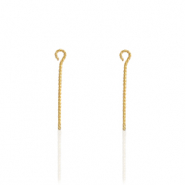 Stainless steel findings eyepins 30mm Gold