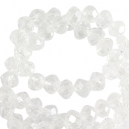 Top faceted beads 8x6mm disc Crystal-Pearl Shine Coating