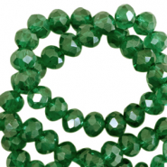 Top faceted beads 3x2mm disc Fairway Green-Pearl Shine Coating