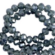 Top faceted beads 4x3mm disc Montana Blue-Pearl Shine Coating