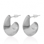 Trendy earrings Creole Grey