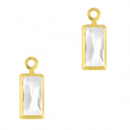 Crystal glass charms rectangle Crystal-Gold