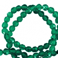 Natural stone faceted beads 3mm Green-Pearl Shine Coating
