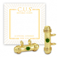 C.U.S&reg; jewellery message beads charm Gold-Green