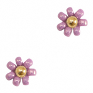 Miyuki flower beads 8mm Purple-Gold