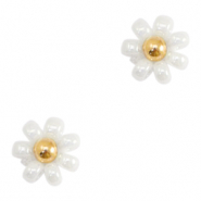Miyuki flower beads 8mm White-Gold