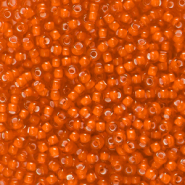 Preciosa glass seed beads Ornela 8/0-95036 White Lining-Rumba Orange