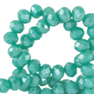 Top faceted beads 6x4mm disc Erin Green-Pearl Shine Coating