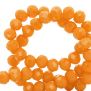 Top faceted beads 6x4mm disc Tangerine Orange-Pearl Shine Coating