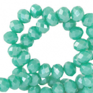 Top faceted beads 4x3mm disc Erin Green-Pearl Shine Coating
