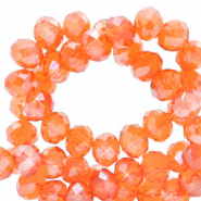 Top faceted beads 4x3mm disc Warm Comfort Orange-Pearl Shine Coating