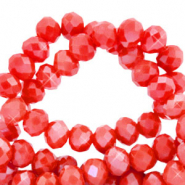Top faceted beads 3x2mm disc Exotic Red-Pearl Shine Coating