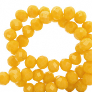 Top faceted beads 3x2mm disc Yellow Flash-Pearl Shine Coating
