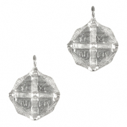 DQ European metal charms "ICXC NIKA" Antique Silver (nickel free)