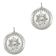 DQ European metal charms flower Antique Silver (nickel free)