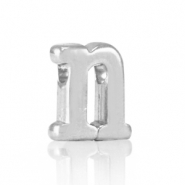 DQ European metal letter beads N Antique Silver (nickel free)