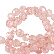 Round top faceted beads 4mm Smashing Pink-Pearl Shine Coating
