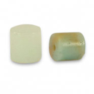 Natural stone beads Chalcedony (Quartz) disc 4x4mm Multicolour Turquoise-Off White