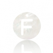 Shell pendants specials letter F White (natural colour)