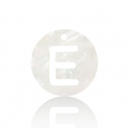 Shell pendants specials letter E White (natural colour)