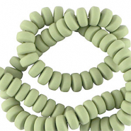 Polymer beads rondelle 7mm Green Ash