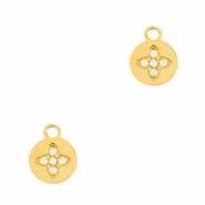 Stainless steel charms flower Gold