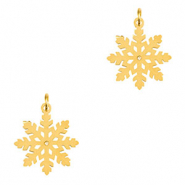 Stainless steel charms snowflake Gold