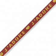 Ribbon text "j'adore" Rust red