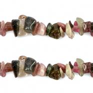 Chips stone beads Tourmaline Multicolour Green-Pink