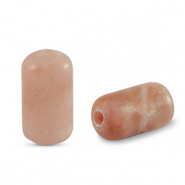 Natural stone beads Jasper tubes Multicolour Rose