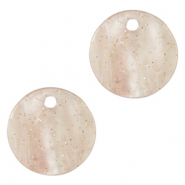 Resin pendants glitter 12mm Hortensia Pink