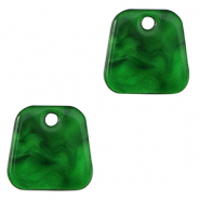 Resin pendants trapezium Emerald Green