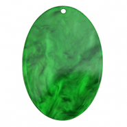 Resin pendants oval Emerald Green