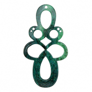 Resin pendants baroque glitter Multicolor Green