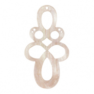 Resin pendants baroque glitter Hortensia Pink