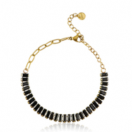 Stainless steel bracelets Gold-Black