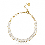 Stainless steel bracelets Gold-Crystal