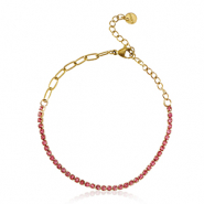 Stainless steel bracelets Gold-Pink