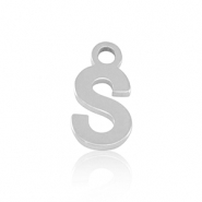 Stainless steel charms initial S Silver