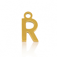 Stainless steel charms initial R Gold