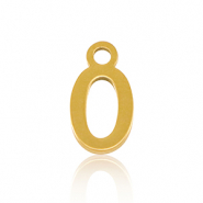 Stainless steel charms initial O Gold